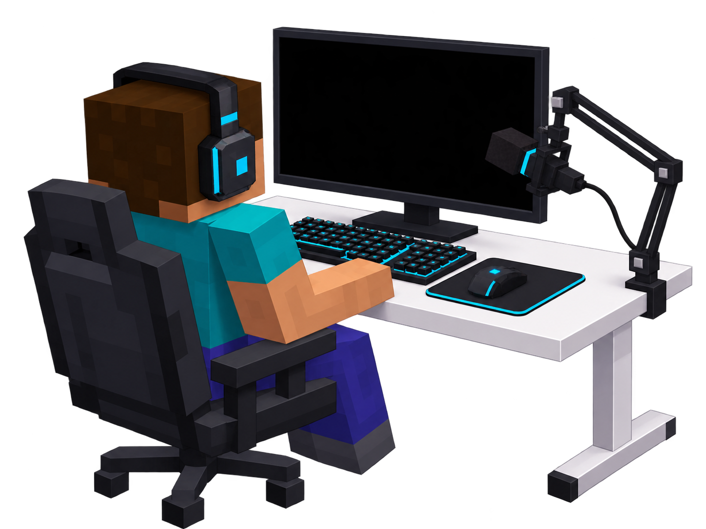 Minecraft streamer at a PC showing the H2STREAM LIVE demo